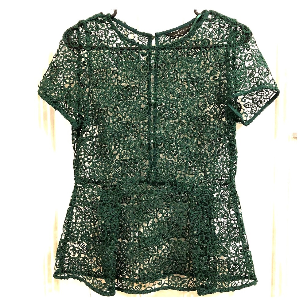 Zara lace emerald green top